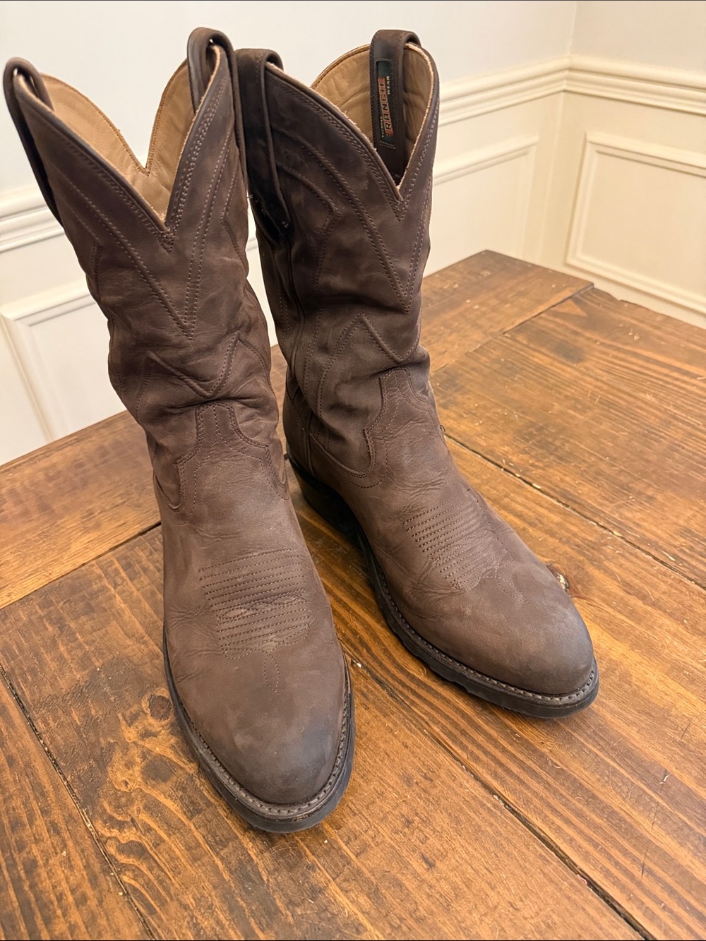 Tecovas Brown Suede Cowboy Boots